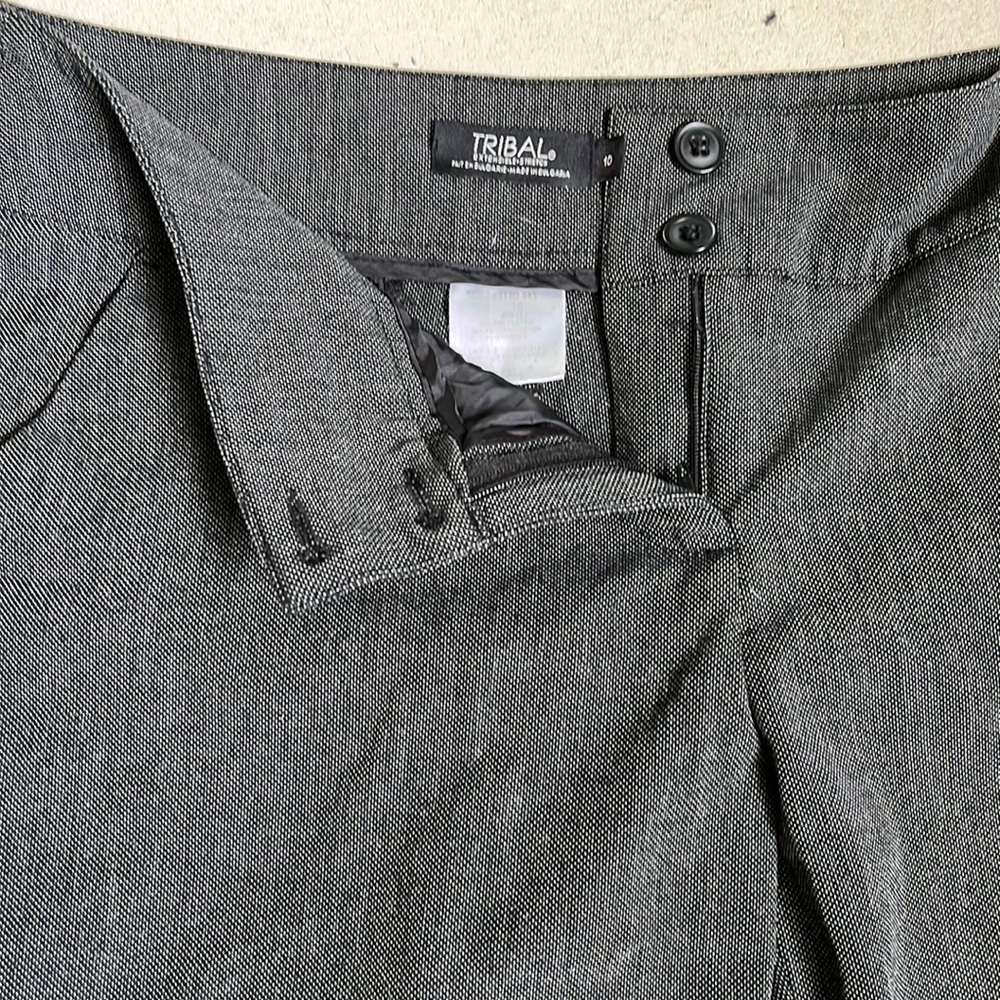 Tribal flare leg trousers women size 10 with extension stretch dress pants